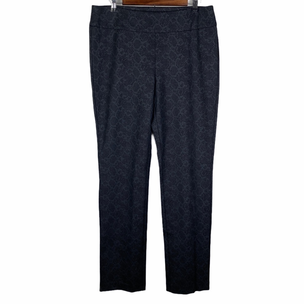 BYLYSE Snakeskin Leggings‎ Women's Large Black Patterned Pull-On Stretch Pants